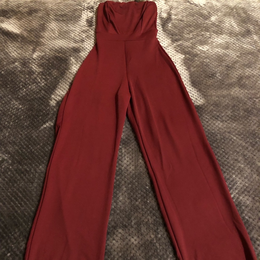 NWT Petite Bandeau Wide Leg Jumpsuit
